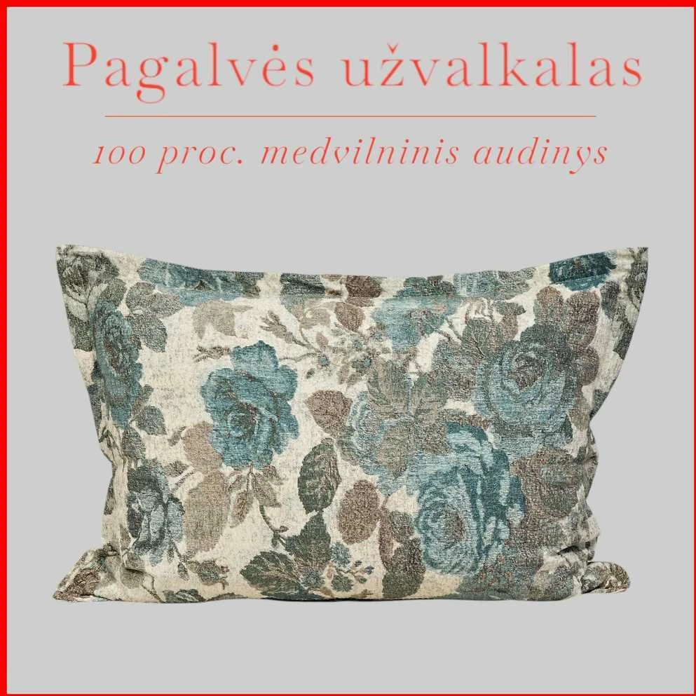 Glamžyto medvilninio audinio antklodės ir pagalvės užvalkalų patalynės komplektas - Antklodės užvalkalas 200x200 cm. + pagalvės užvalkalai 50x70 cm. (2 vnt.)