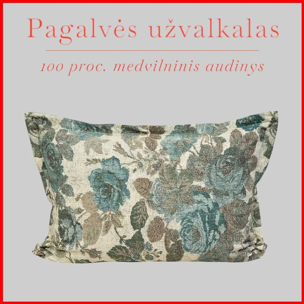 Glamžyto medvilninio audinio antklodės ir pagalvės užvalkalų patalynės komplektas - Antklodės užvalkalas 200x200 cm. + pagalvės užvalkalai 50x70 cm. (2 vnt.)