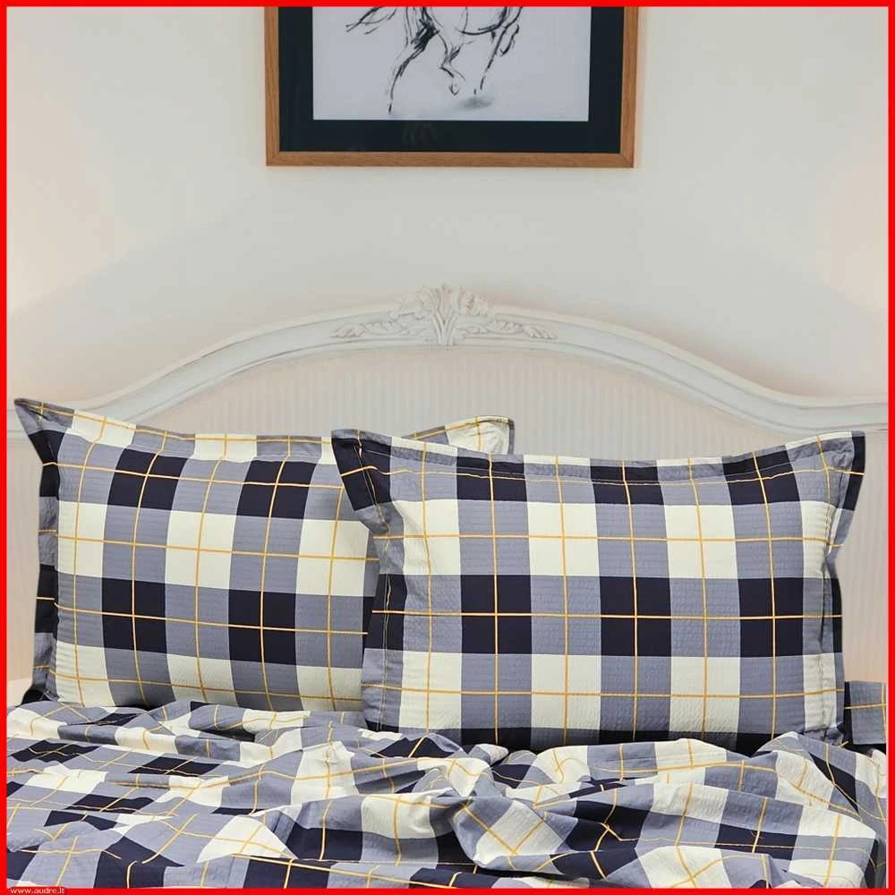 Glamžyto medvilninio audinio antklodės ir pagalvės užvalkalų patalynės komplektas - Antklodės užvalkalas 140x200 cm. + pagalvės užvalkalas 50x70 cm. be užtrauktuko (1 vnt.)