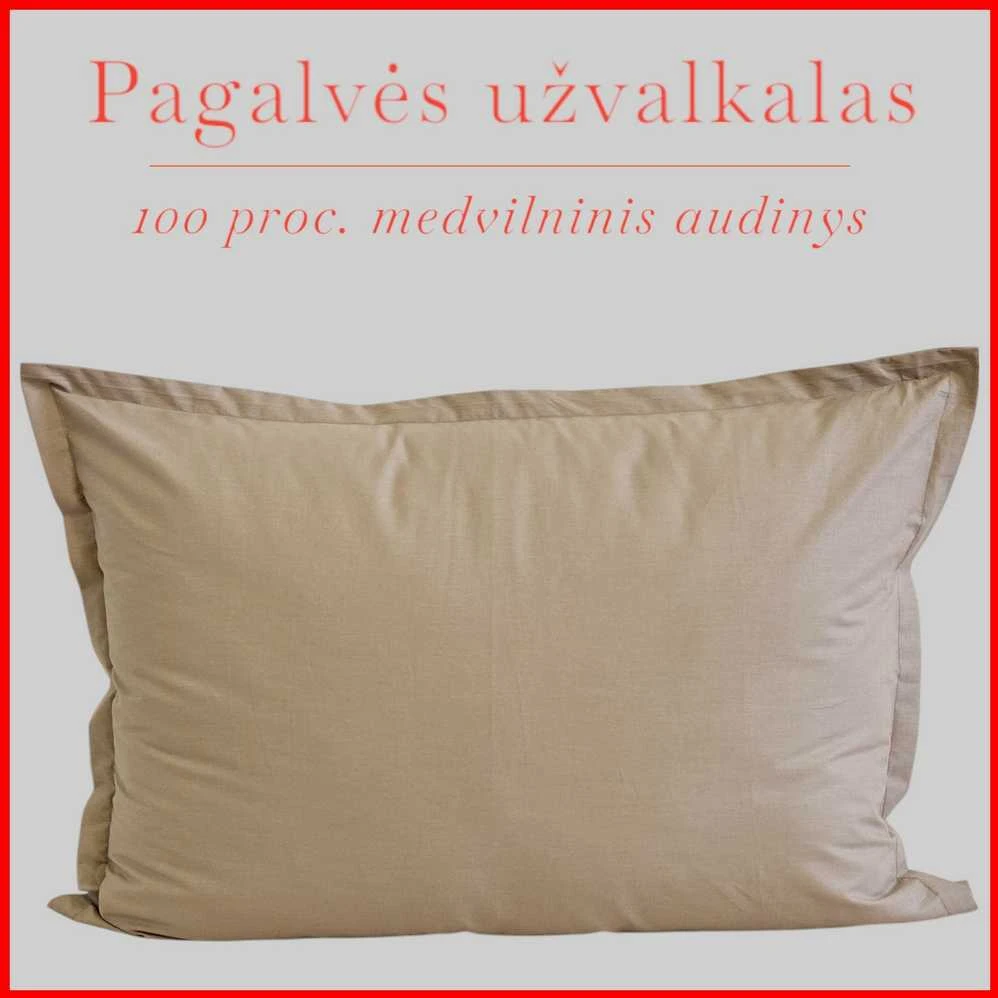 Medvilnės pagalvės užvalkalas - 50x70 cm. be užtrauktuko