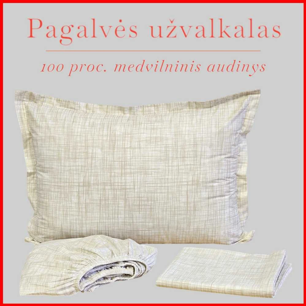Medvilnės pagalvės užvalkalas - 70x70 cm. su užtrauktuku