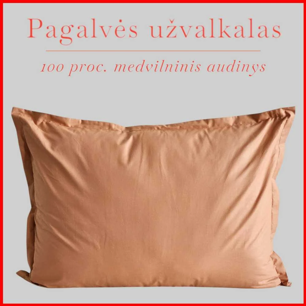 Medvilnės pagalvės užvalkalas - 50x70 cm. be užtrauktuko