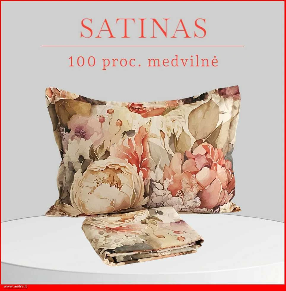 Satino pagalvės užvalkalas - 70x70 cm. be užtrauktuko