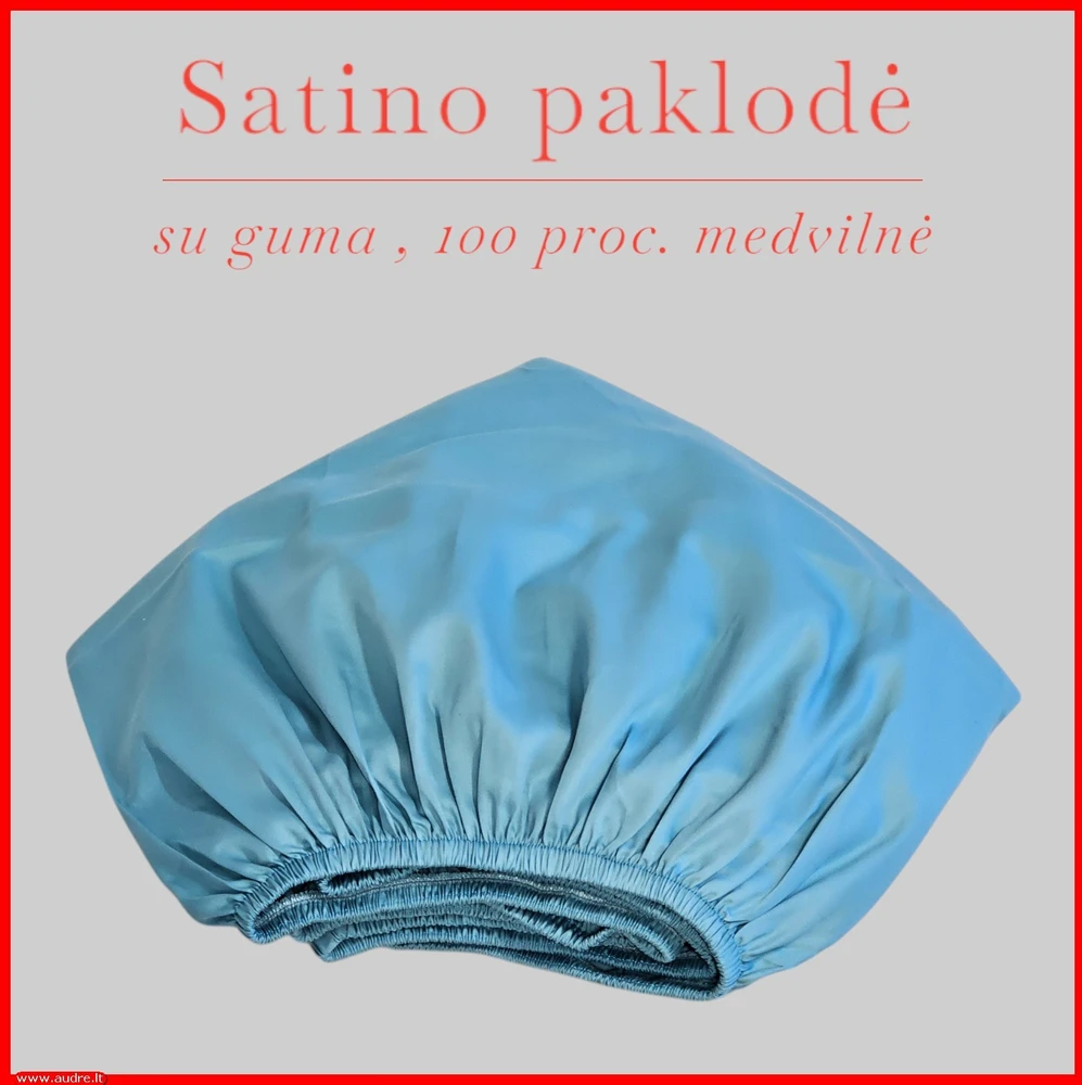 Satino paklodė su guma - 140x200+20cm.