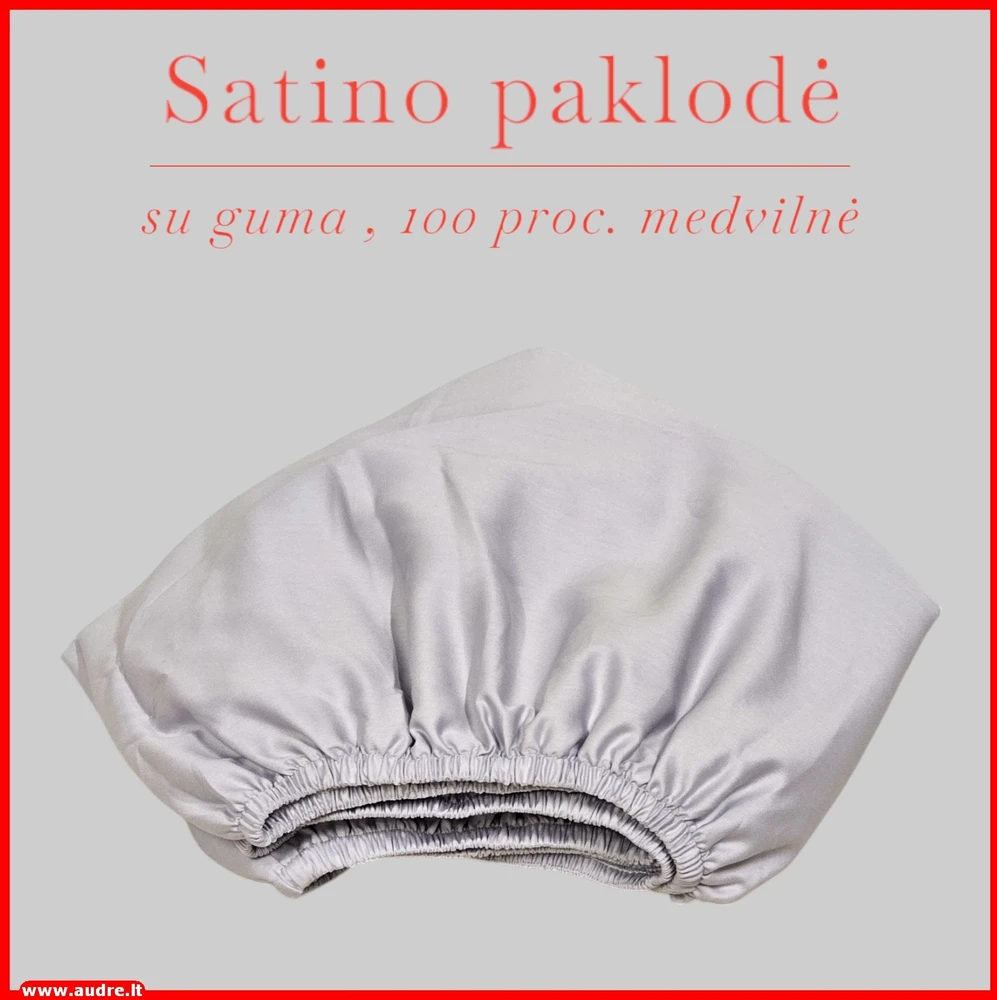 Satino paklodė su guma - 100x200+20cm.