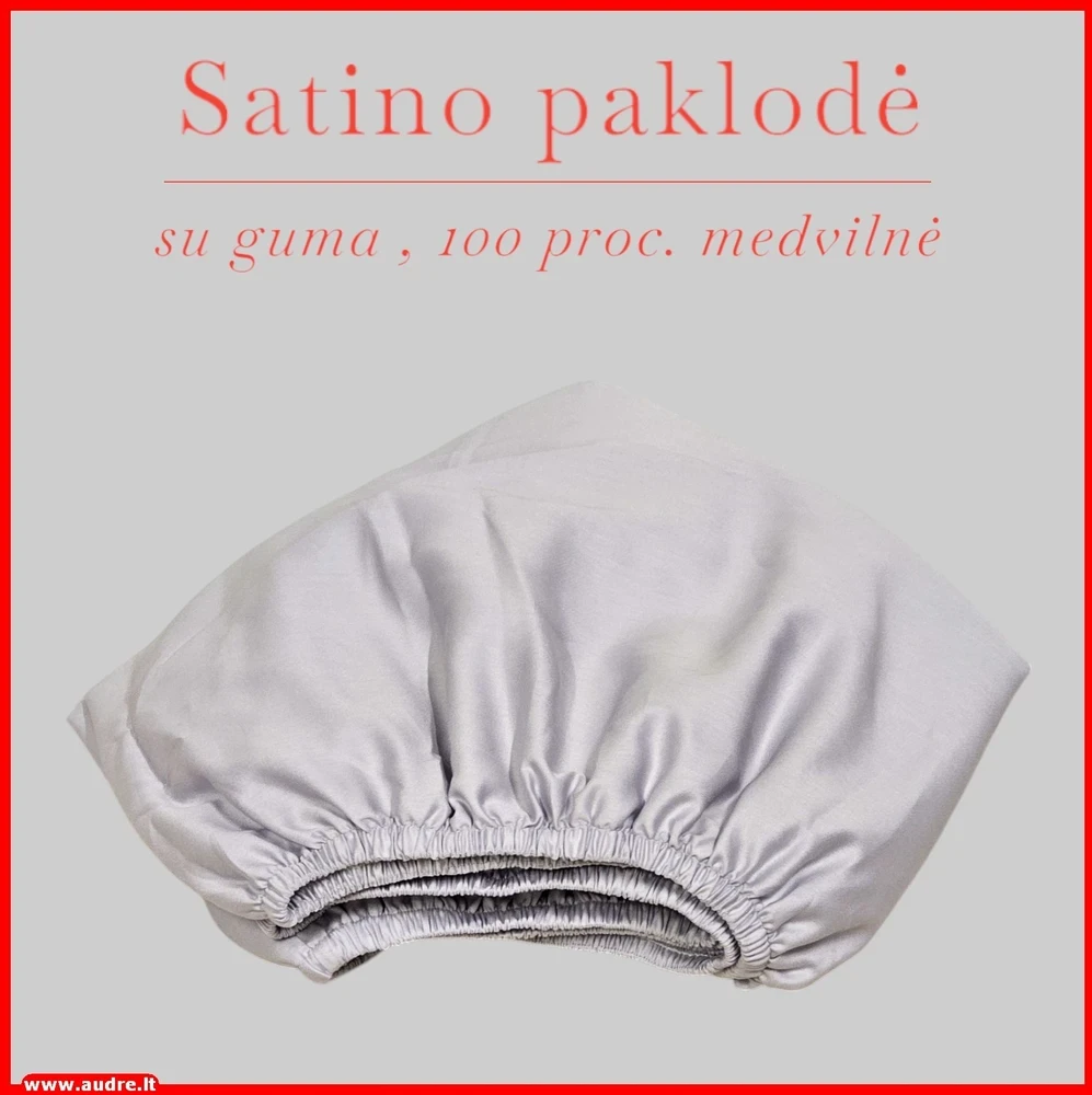 Satino paklodė su guma - 160x200+30cm.