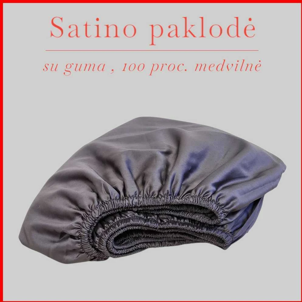 Satino paklodė su guma - 140x200+20cm.