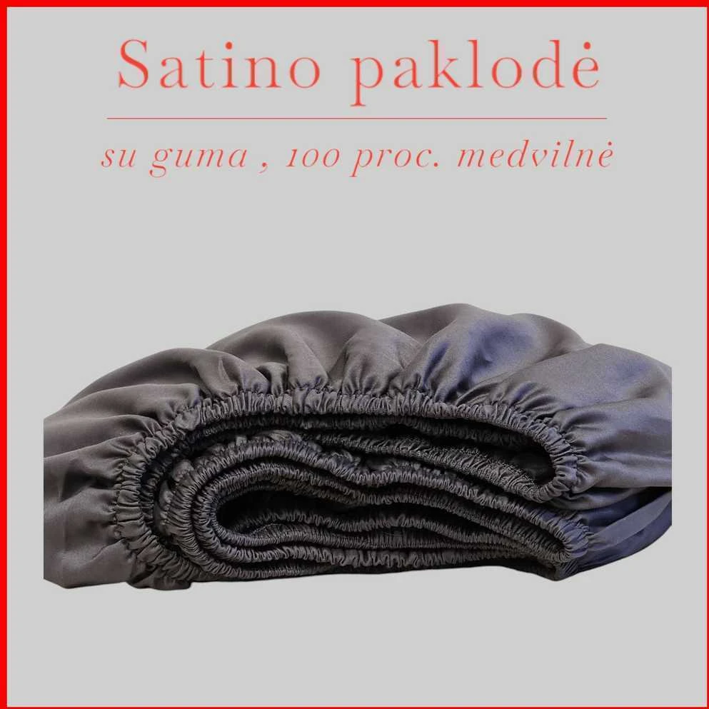 Satino paklodė su guma - 140x200+20cm.
