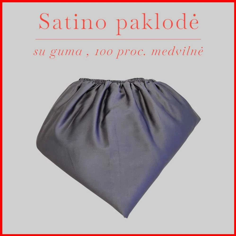 Satino paklodė su guma 100/140/160/180/200x200+20cm. - 160x200+20cm.