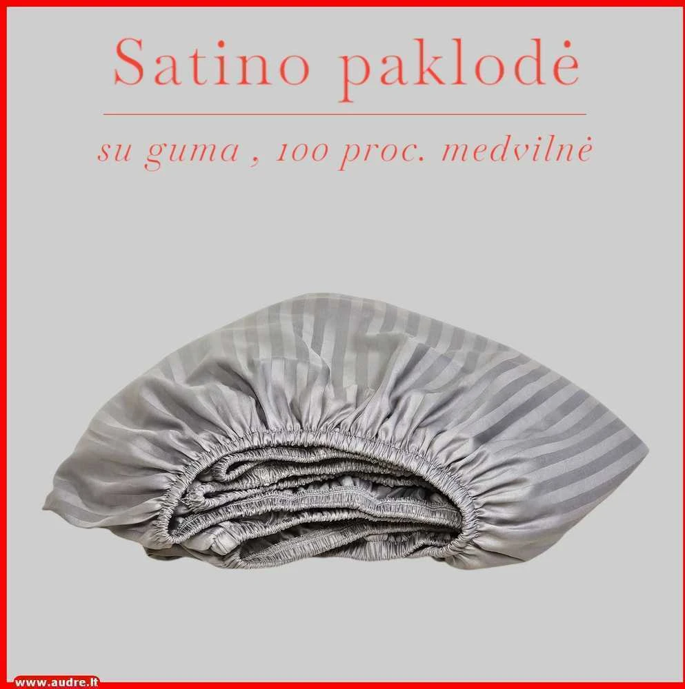Satino paklodė su guma - 160x200+20cm.
