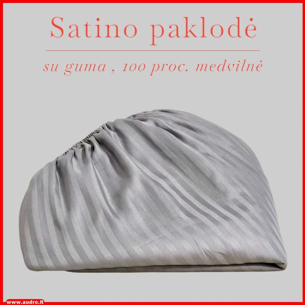 Satino paklodė su guma 100/140/160/180/200x200+20cm. - 180x200+20cm.
