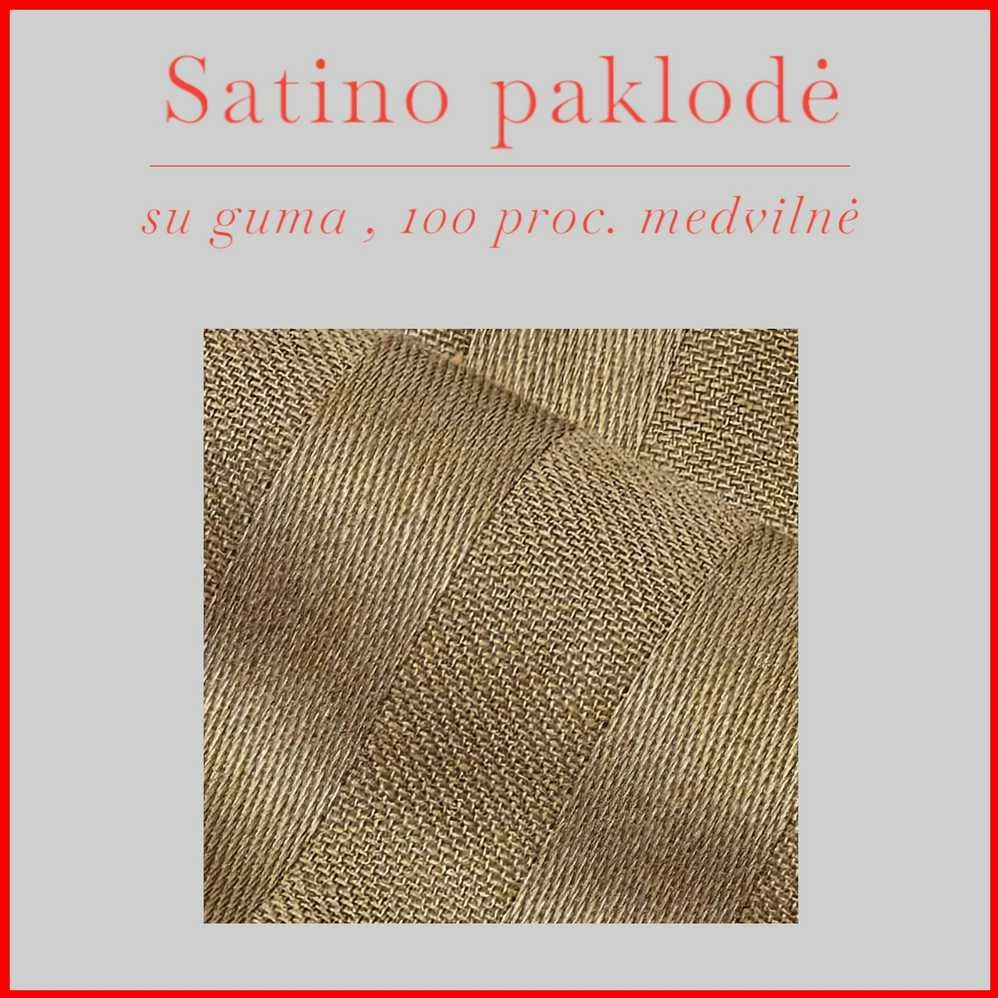 Satino paklodė su guma 100/140/160/180x200+30cm. - 180x200+30cm.