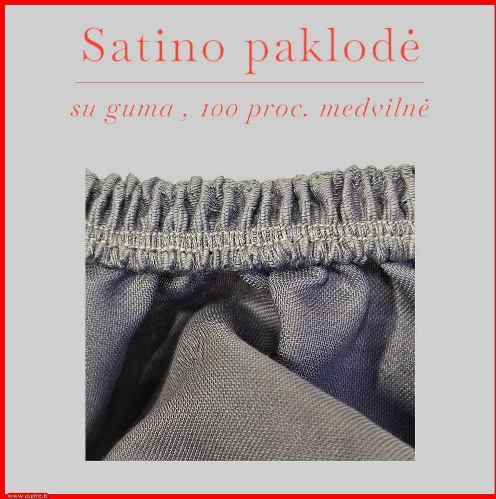Satino paklodė su guma - 180x200+30cm.