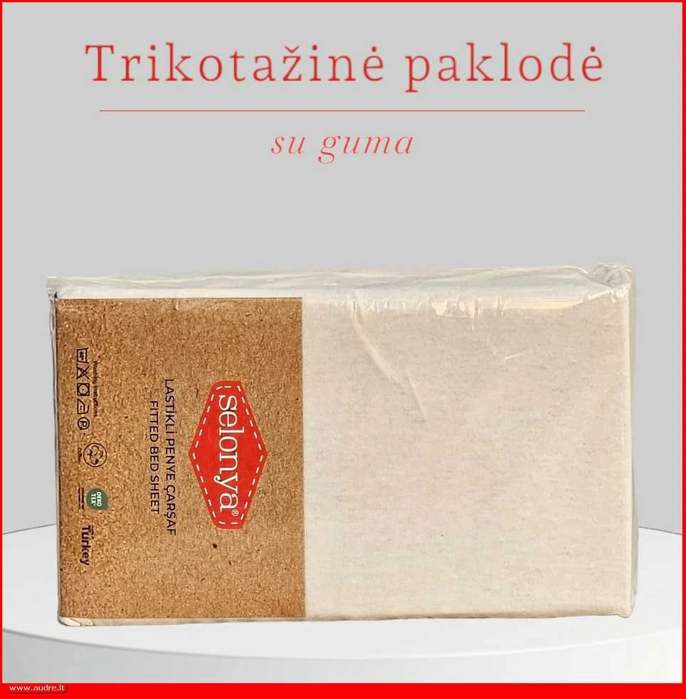 Trikotažinė elastinga medvilnės paklodė su guma 100/140/160/180/200x200+30cm. kreminė - Kreminė - 160x200+30cm.