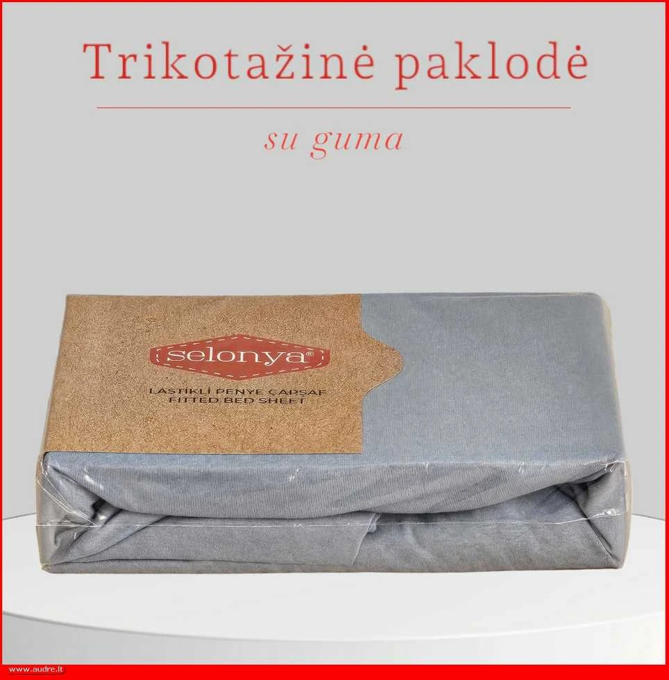 Trikotažinė elastinga medvilnės paklodė su guma 100/140/160/180/200x200+30cm. melsva - šviesiai mėlyna - 100x200+30cm.