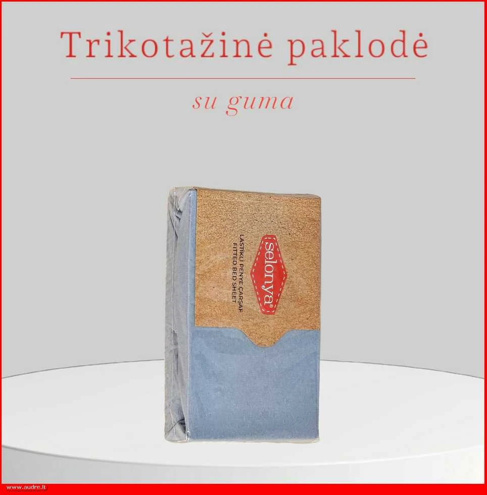 Trikotažinė elastinga medvilnės paklodė su guma 100/140/160/180/200x200+30cm. melsva - šviesiai mėlyna - 100x200+30cm.