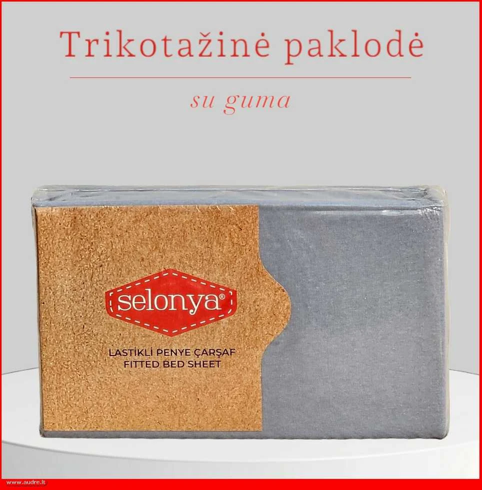 Trikotažinė elastinga medvilnės paklodė su guma 100/140/160/180/200x200+30cm. melsva - šviesiai mėlyna - 100x200+30cm.