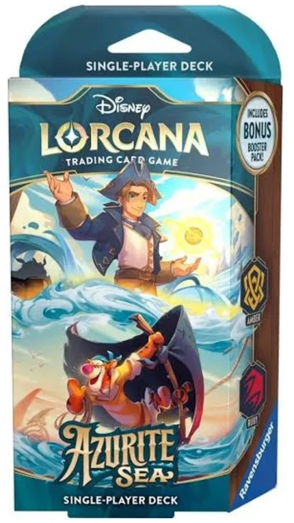 Ravensburger Disney Lorcana: Azurito jūros pradinė kaladė, ambra ir rubinas