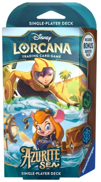 Ravensburger Disney Lorcana: Azurito jūros pradinė kaladė, smaragdas ir safyras