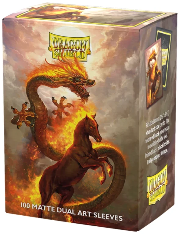 Dragon Shield Standard Matte Dual Art Sleeves - Fire Horse (100 Sleeves)