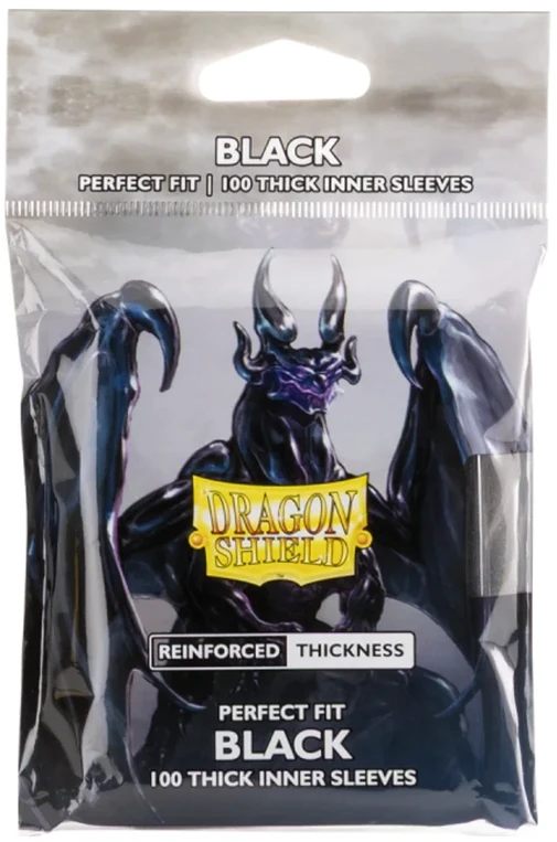 Dragon Shield Thick Clear Sleeves – Perfect Fit Juodas (100 vnt.)