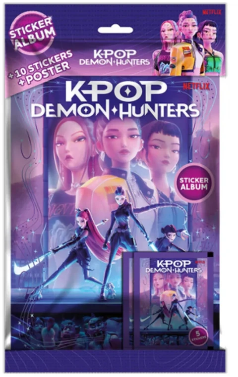 ORBICO Kpop Demon Hunters K-POP DEMON HUNTERS lipdukų albumas su lipdukais, 10 vnt., KPALBUM-2026-ENG