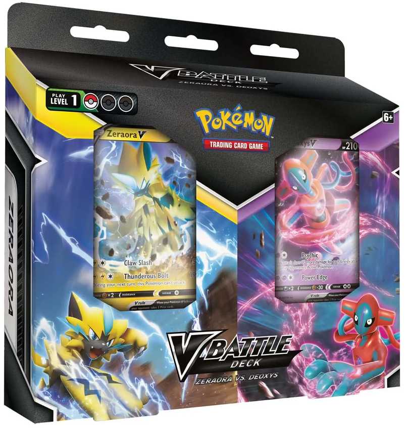 English Pokemon Deoxys vs Zeraora V Battle Deck playing cards