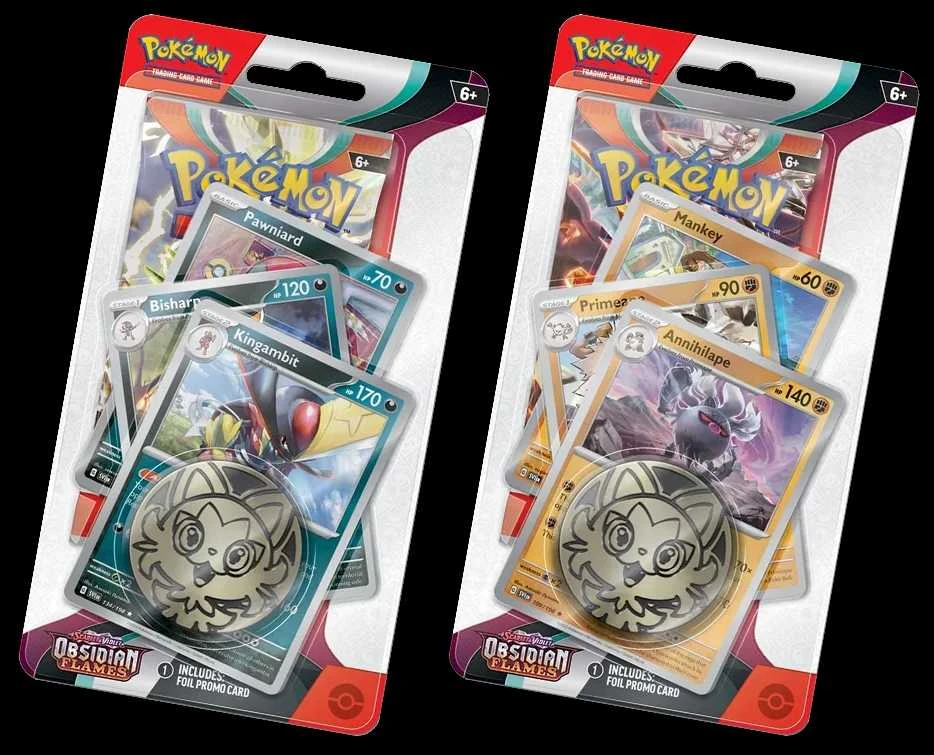 The Pokemon Pokemon TCG – Scarlet & Violet 3 Obsidian Flames Booster Premium Checklane Blister – Mankey