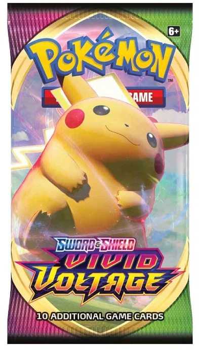 Pokémon TCG Sword &amp; Shield Vivid Voltage papildymo pakelis, 10 kortų, anglų k.