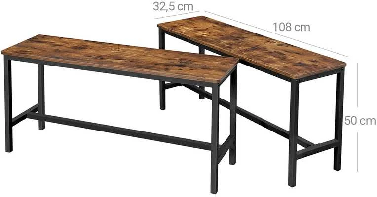 2 pramoninės išvaizdos suoliukų komplektas