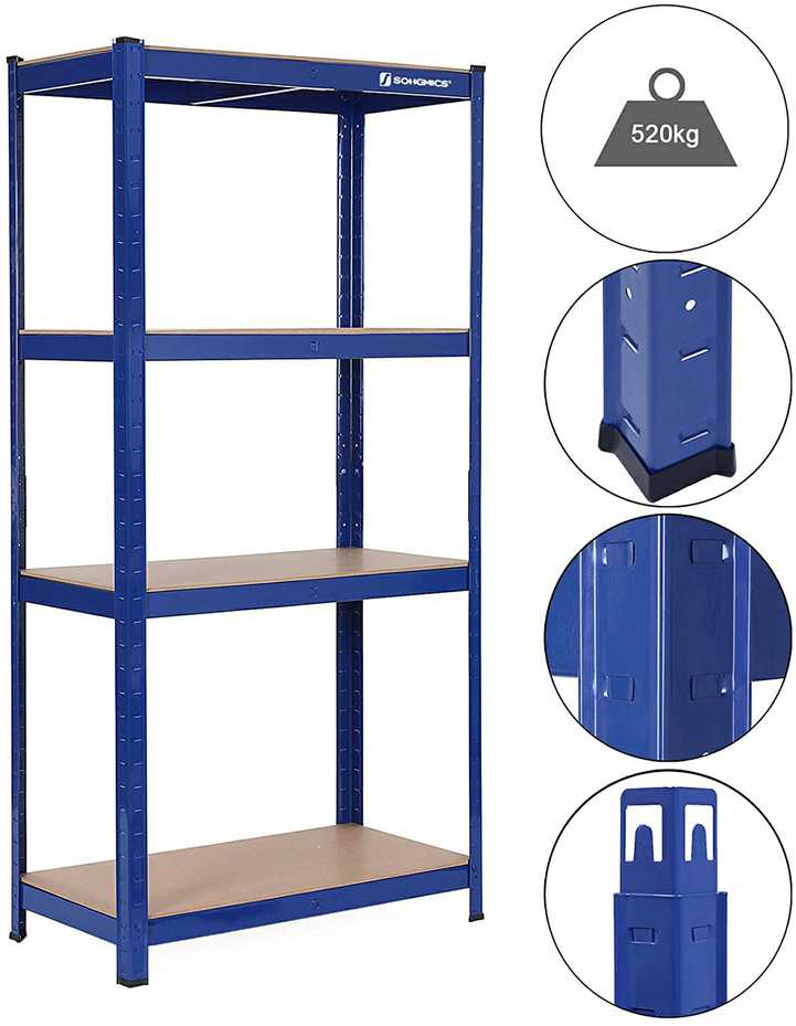 Songmics 2 rūsio lentynų rinkinys 160 cm aukščio