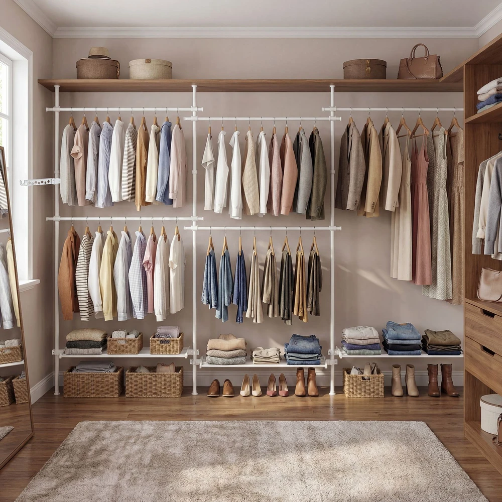 Songmics Kabykla 3 lygių reguliuojama 33,5x240-353x208-310 cm