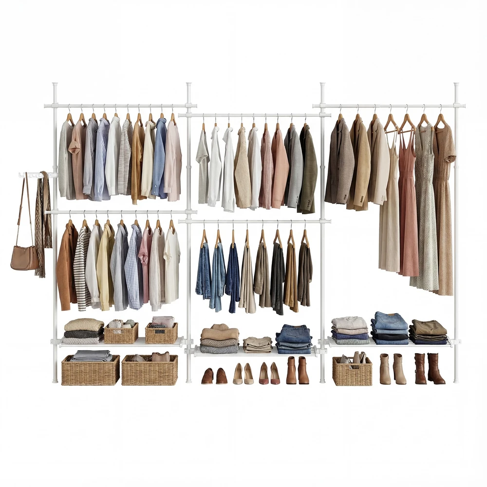 Songmics Kabykla 3 lygių reguliuojama 33,5x240-353x208-310 cm