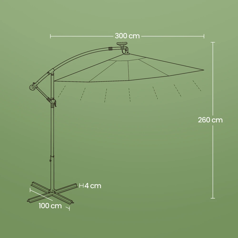 Songmics Skėtis 300 cm