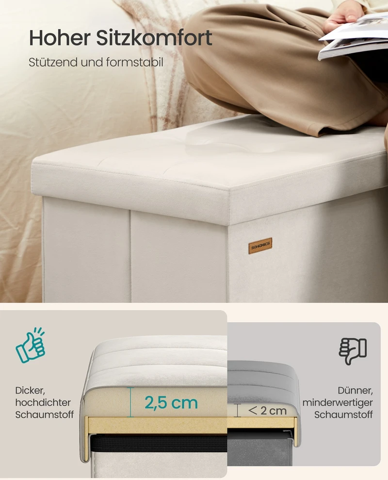 Songmics Pufas 38 × 110 × 38 cm