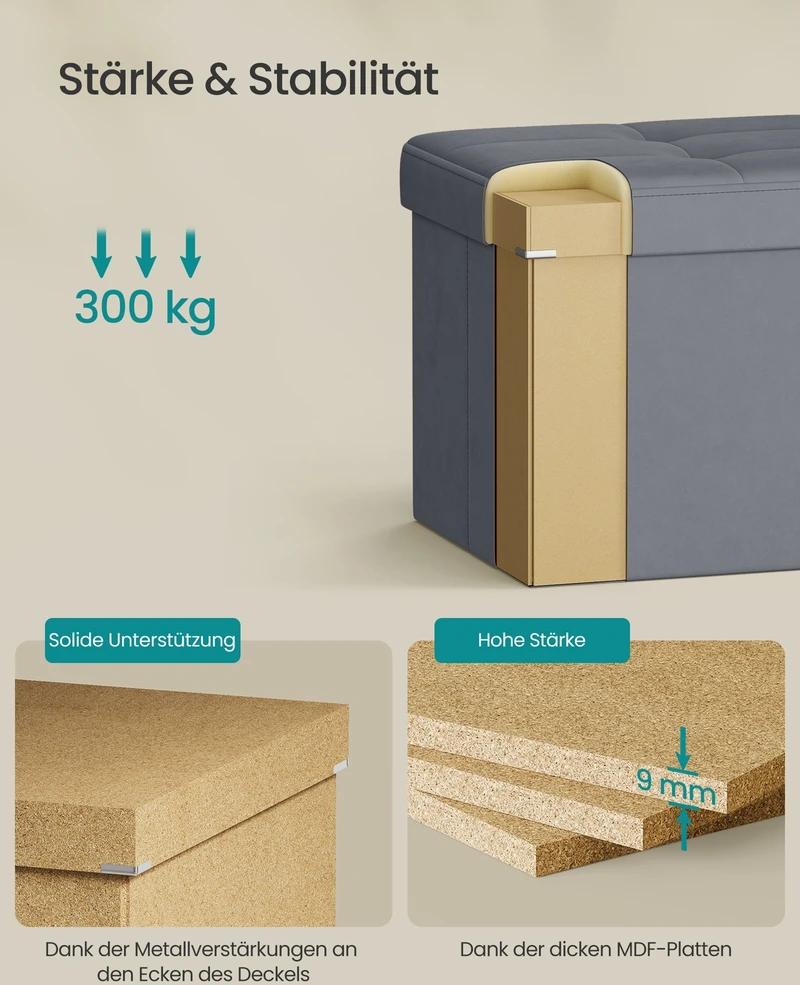 Songmics Pufas 38 × 110 × 38 cm