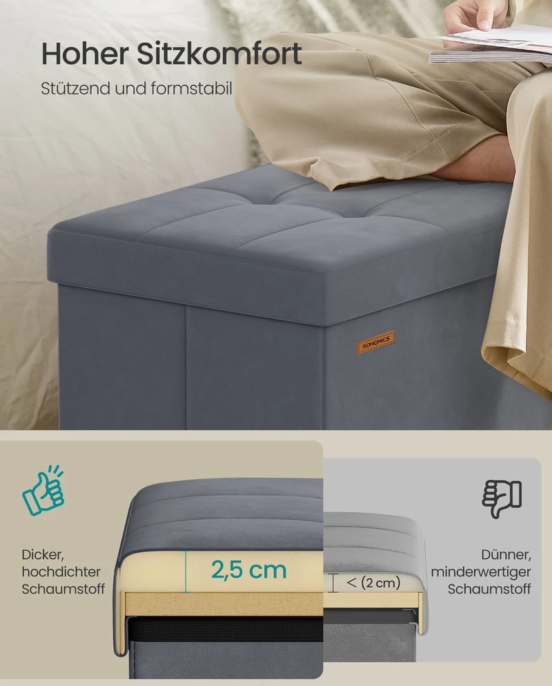 Songmics Pufas 38 × 110 × 38 cm