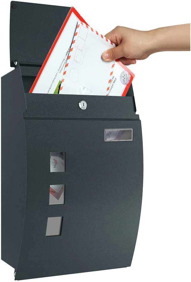 Songmics Laiškų dėžutė antracito spalvos