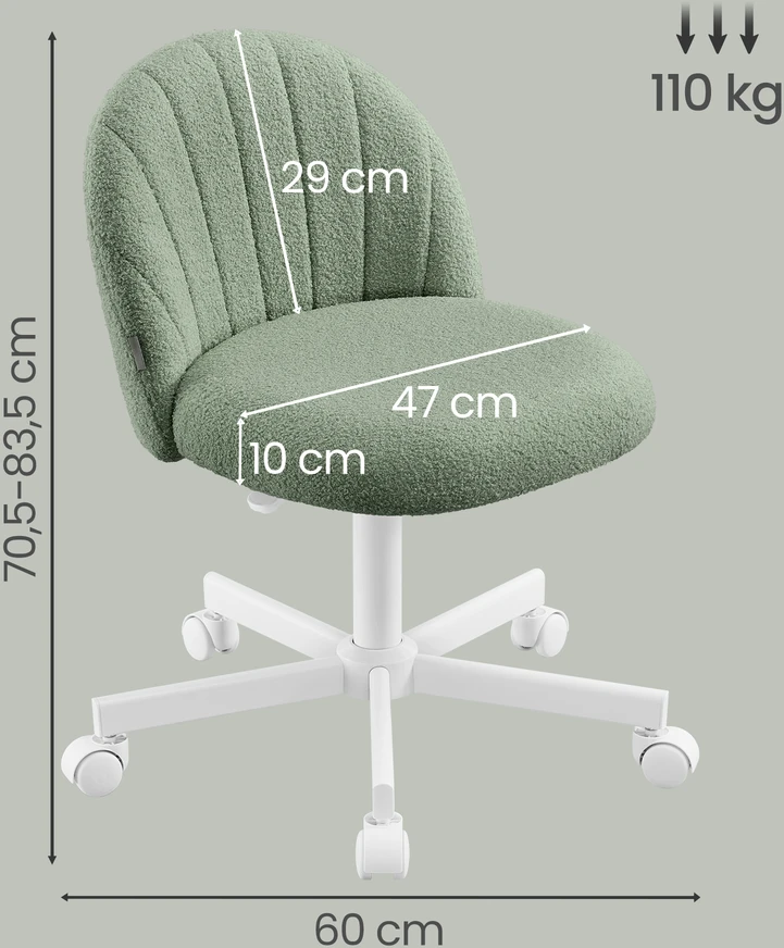 Songmics Makiažo kėdė žalia