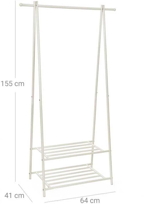 Songmics Metalinis drabužių stovas baltas