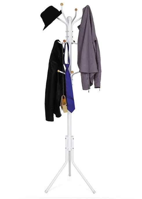 Songmics Baltas metalinis skrybėlių stovas