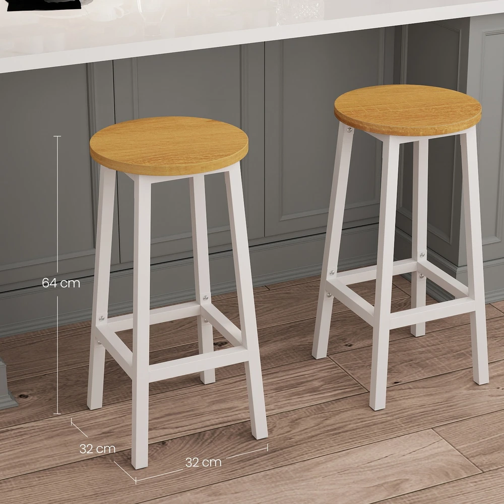 Songmics Barhocker 2er Set ebenholzschwarz-eichenbeige-baltas