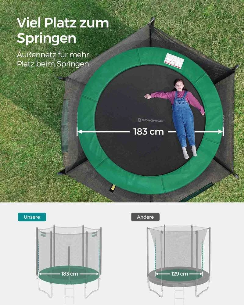 Batutas Ø 183 cm su tinkleliu sodui tamsiai žalias