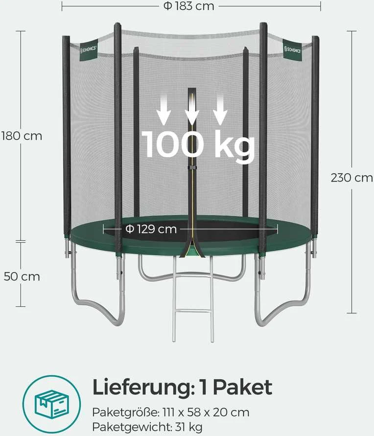Batutas Ø 183 cm su tinkleliu sodui tamsiai žalias