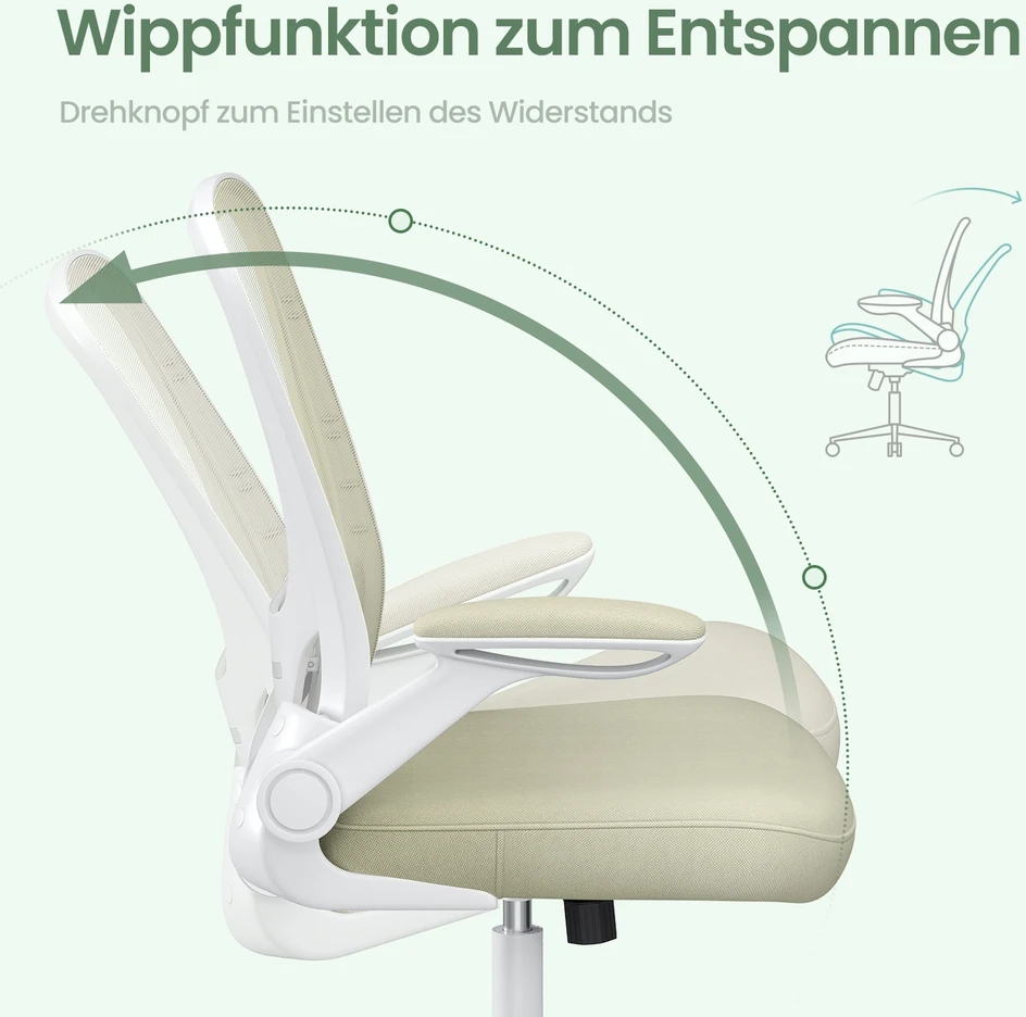 Songmics Biuro kėdė su tinkleliu ir paminkštinta juosmens atrama