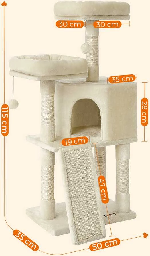 Songmics Feandrea Draskyklė 115 cm su draskymo lenta