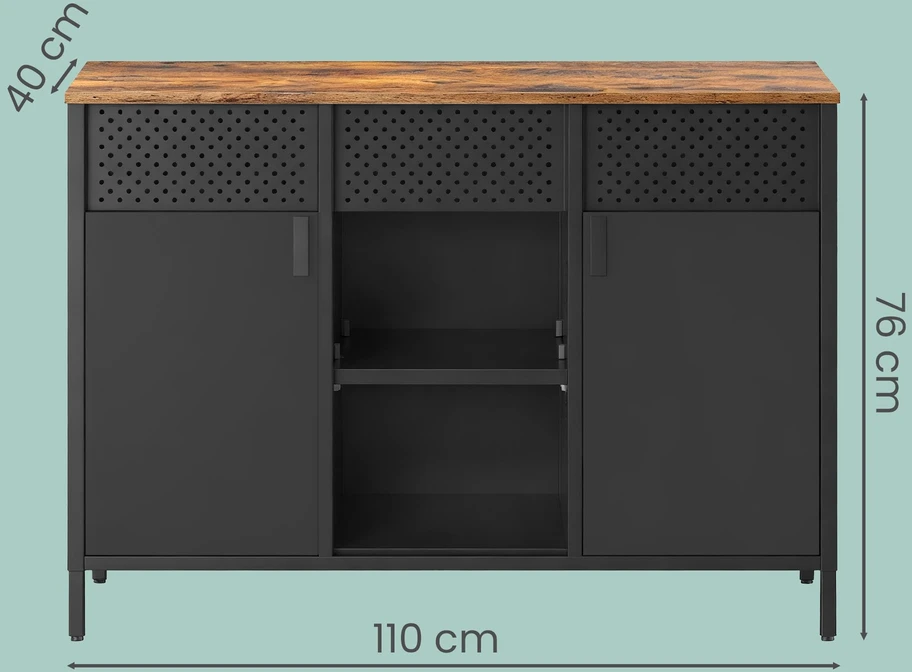 Songmics Spintelė su dvigubomis durimis 40x110x76 cm