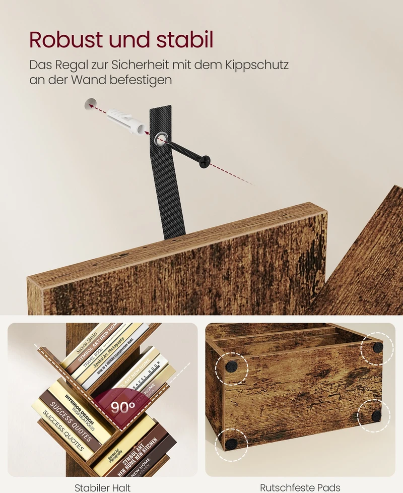 Songmics Knygų lentyna 20,3 x 38 x 123,2 cm