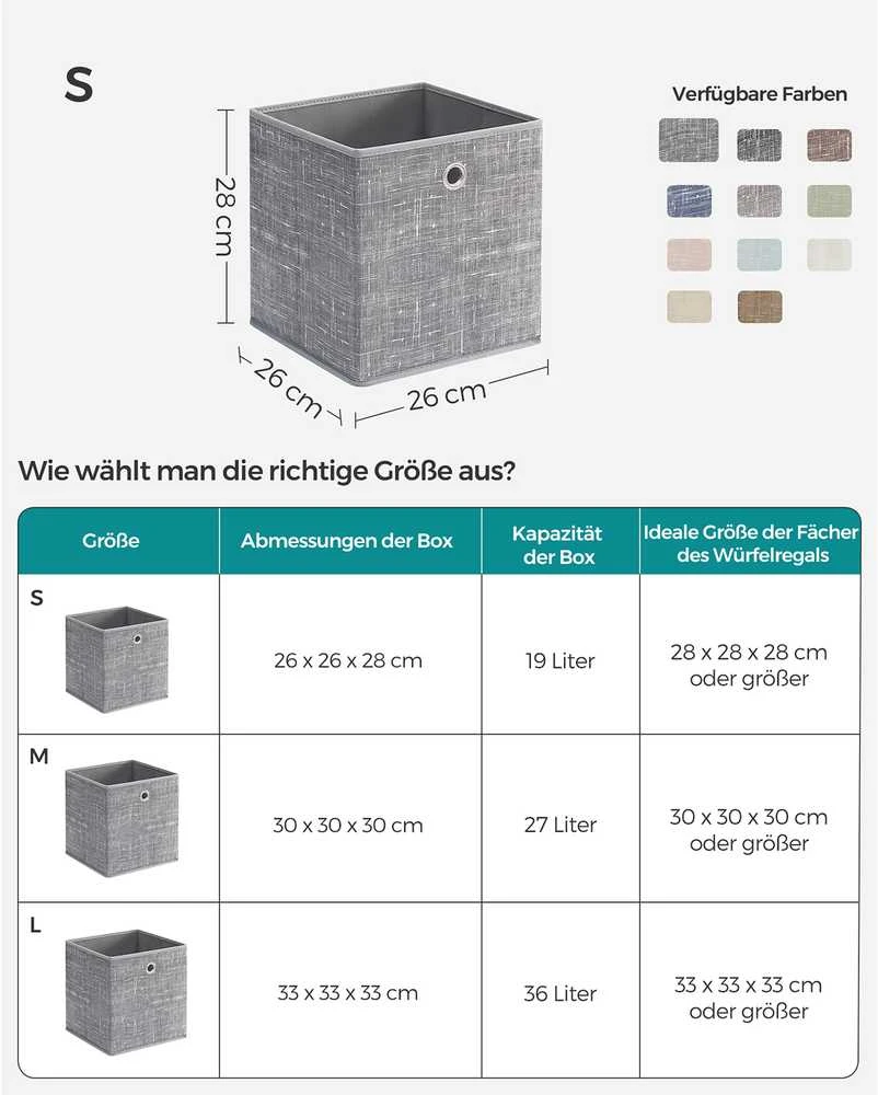 Songmics Dėžutė 26cm rinkinyje 6 pilkai margi
