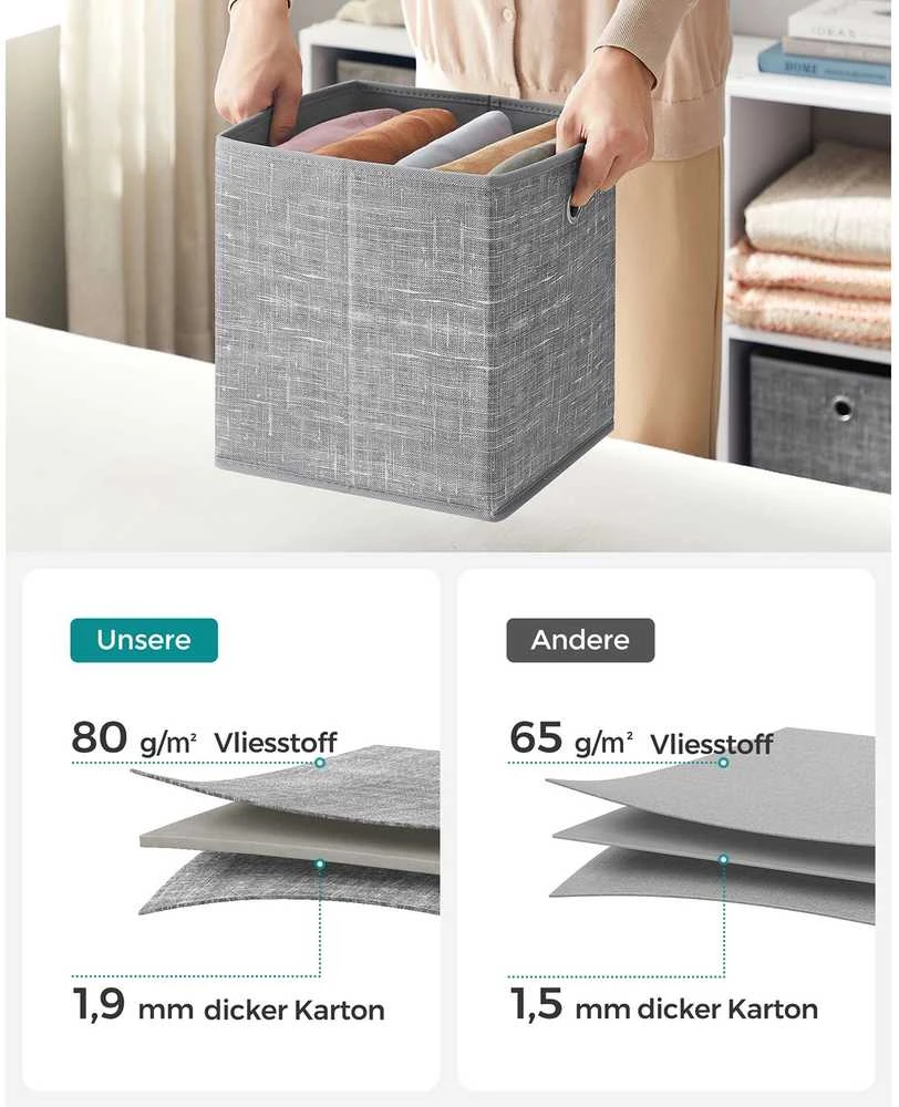 Songmics Dėžutė 26cm rinkinyje 6 pilkai margi